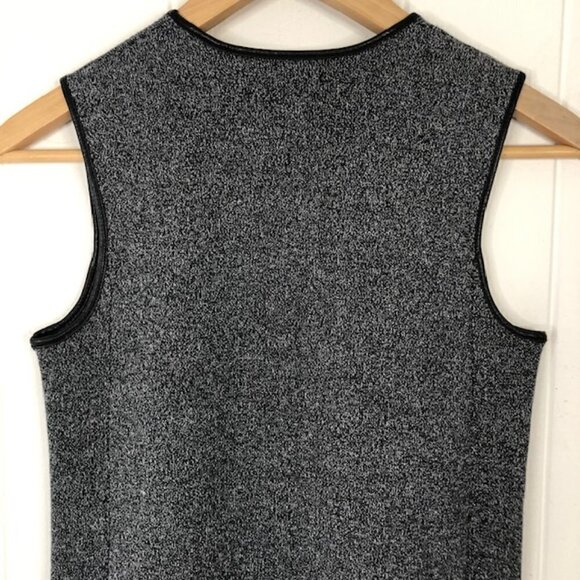 Zara Womens Gray Dress with Faux Leather Piping Detail Small - Picture 2 of 12